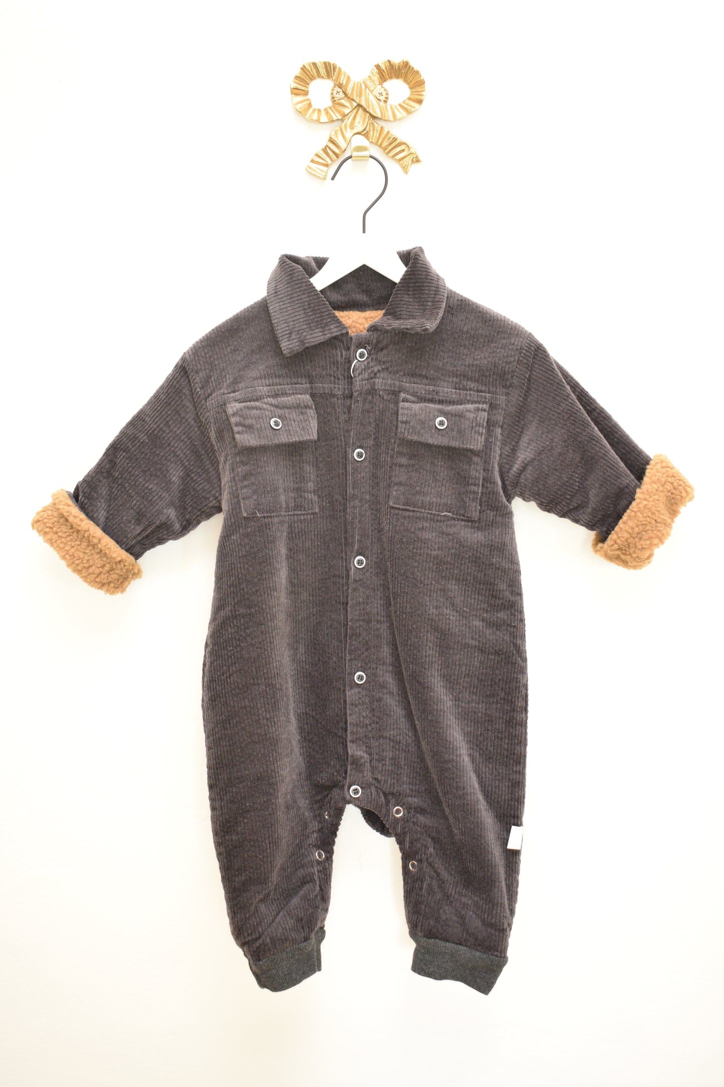 Brown Corduroy Coveralls / 12 months