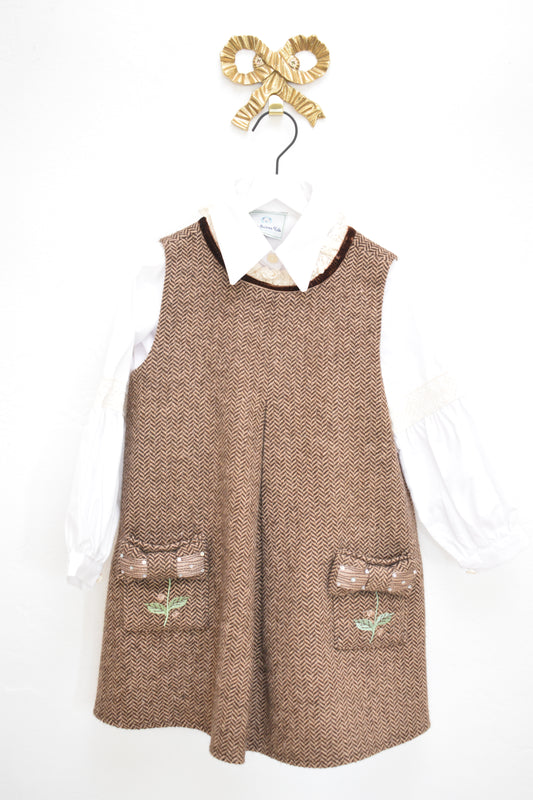 Petite Maison Kids Herringbone Pinafore Set / 4 (4A)