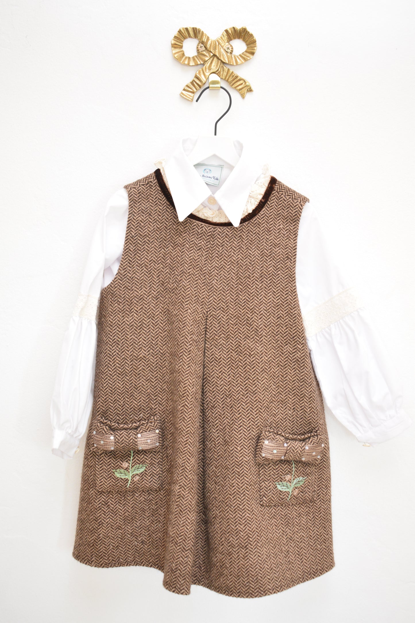 Petite Maison Kids Herringbone Pinafore Set / 4 (4A)