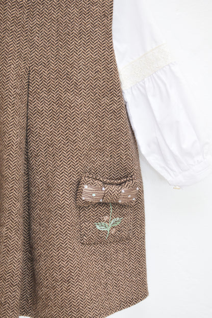 Petite Maison Kids Herringbone Pinafore Set / 4 (4A)