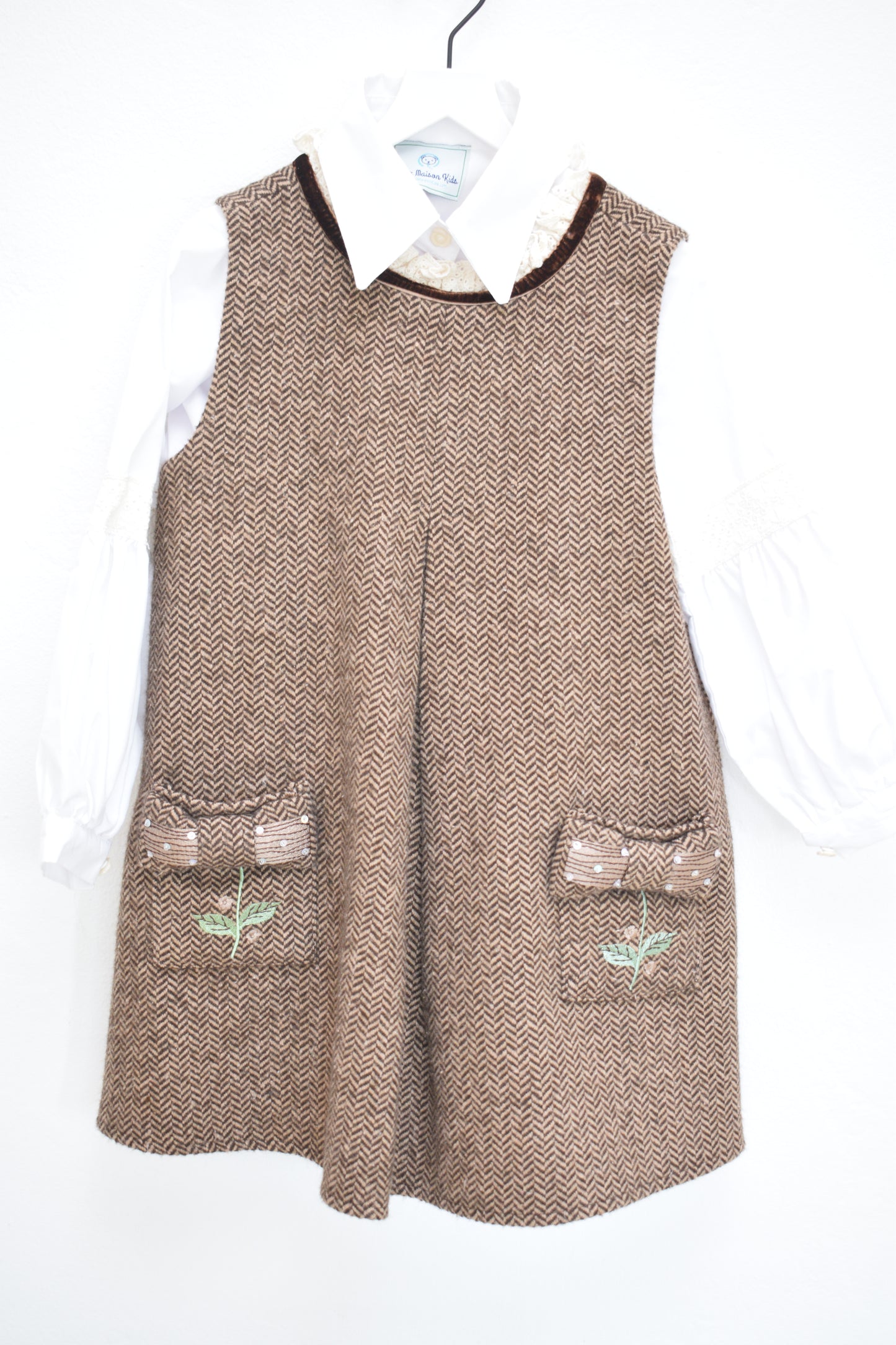 Petite Maison Kids Herringbone Pinafore Set / 4 (4A)