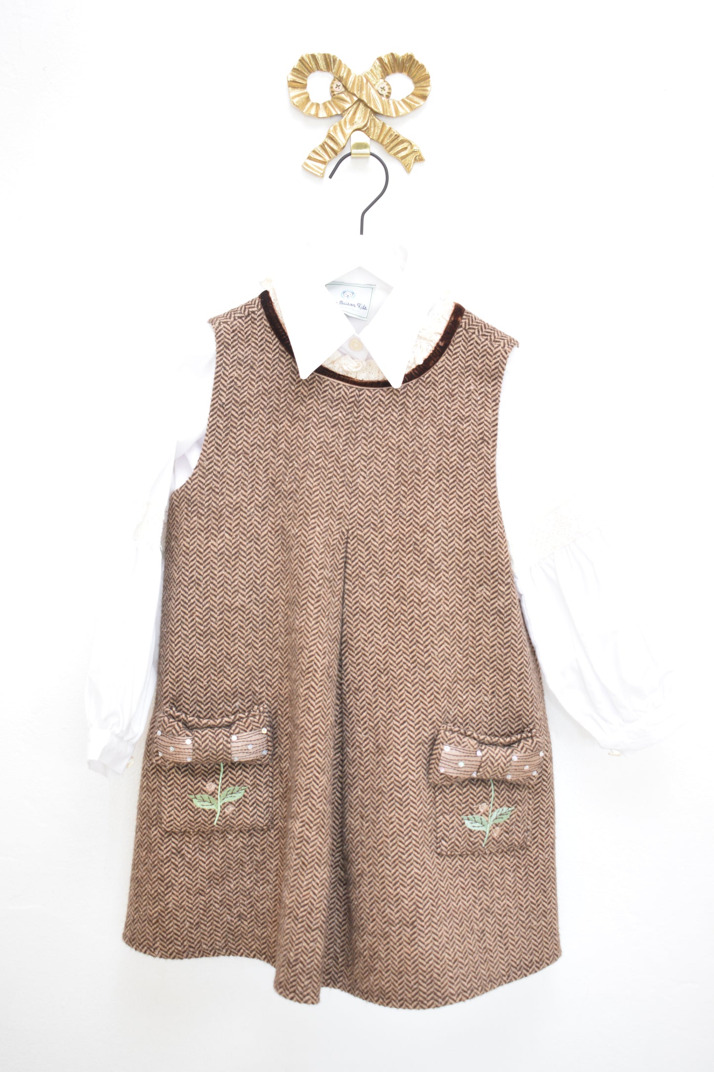 Petite Maison Kids Herringbone Pinafore Set / 4 (4A)