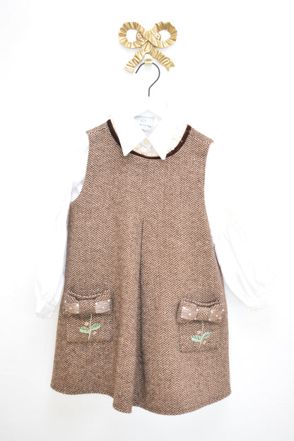 Petite Maison Kids Herringbone Pinafore Set / 4 (4A)