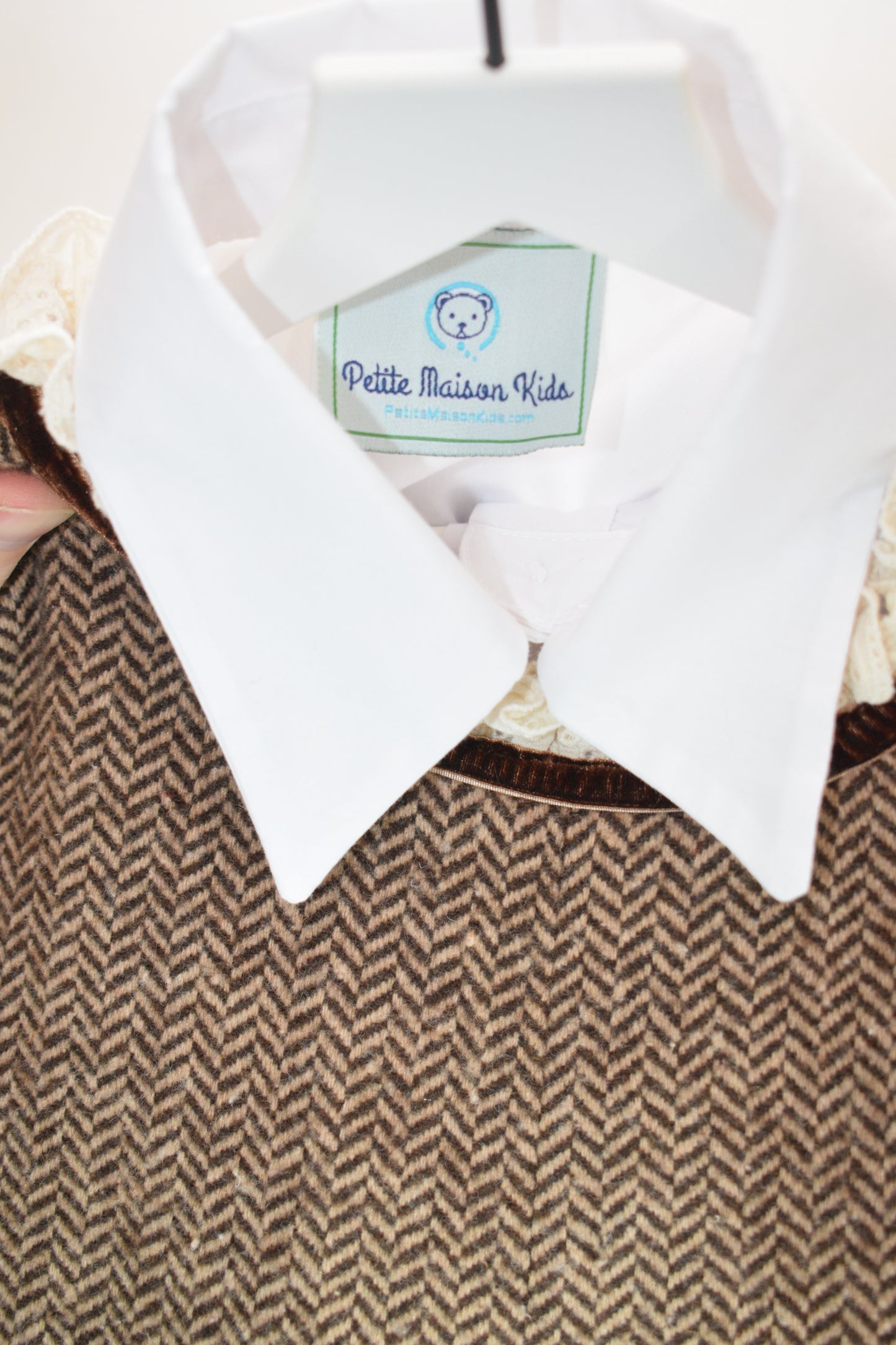 Petite Maison Kids Herringbone Pinafore Set / 4 (4A)