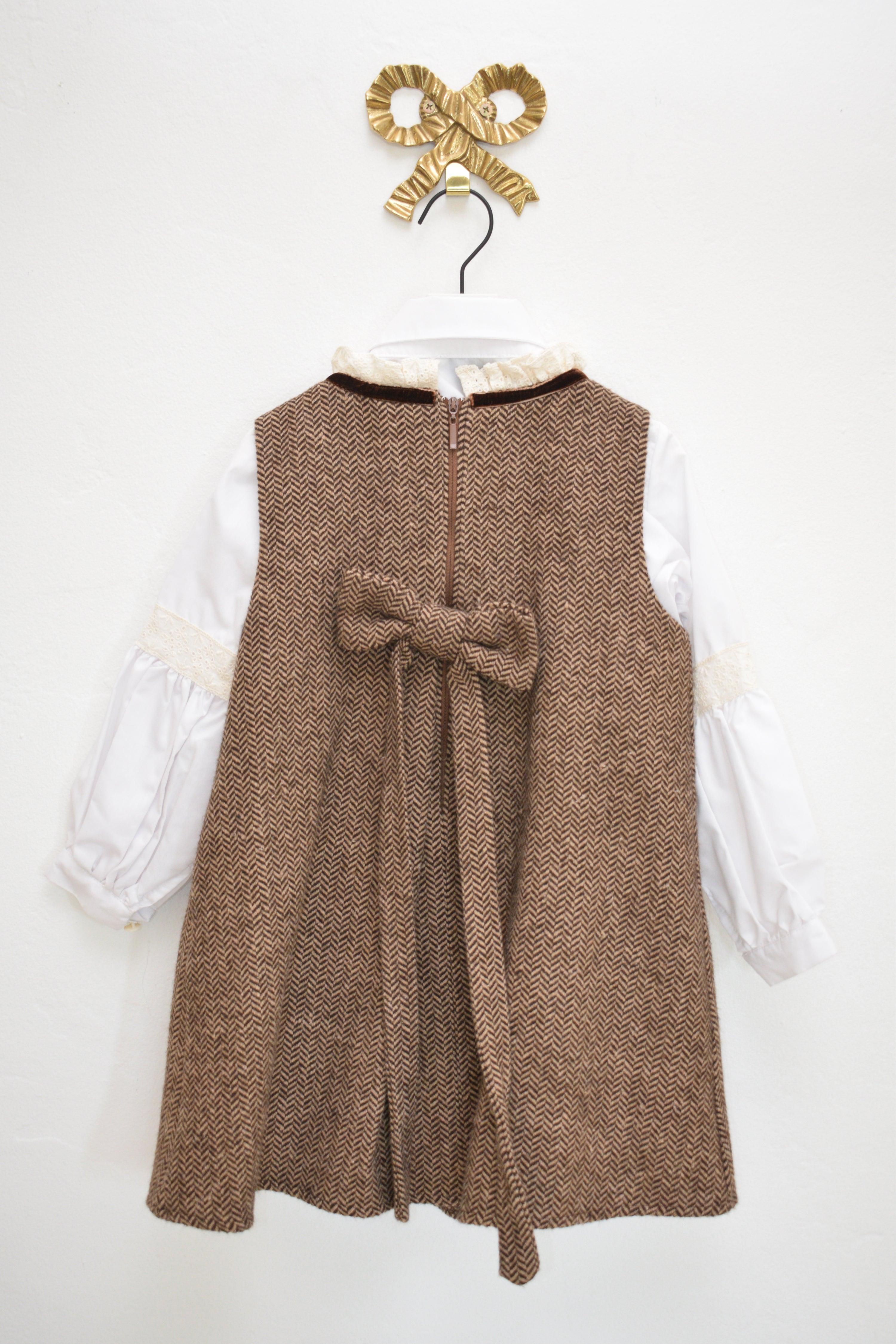Petite Maison Kids Herringbone Pinafore Set / 4 (4A)