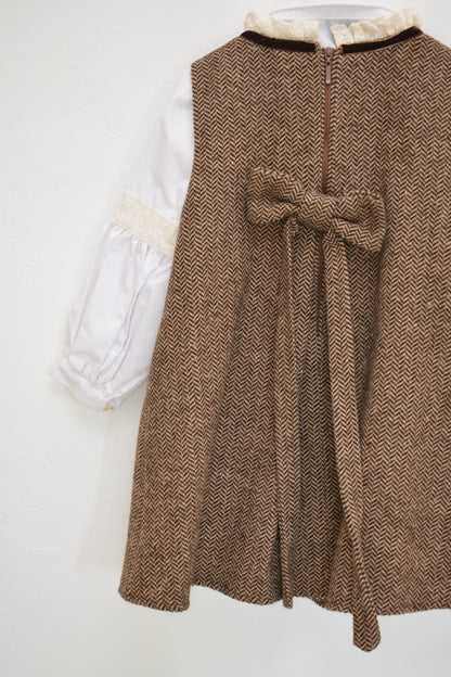 Petite Maison Kids Herringbone Pinafore Set / 4 (4A)