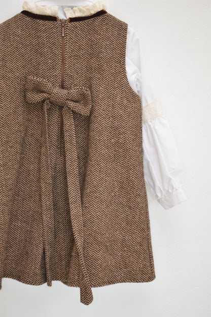 Petite Maison Kids Herringbone Pinafore Set / 4 (4A)