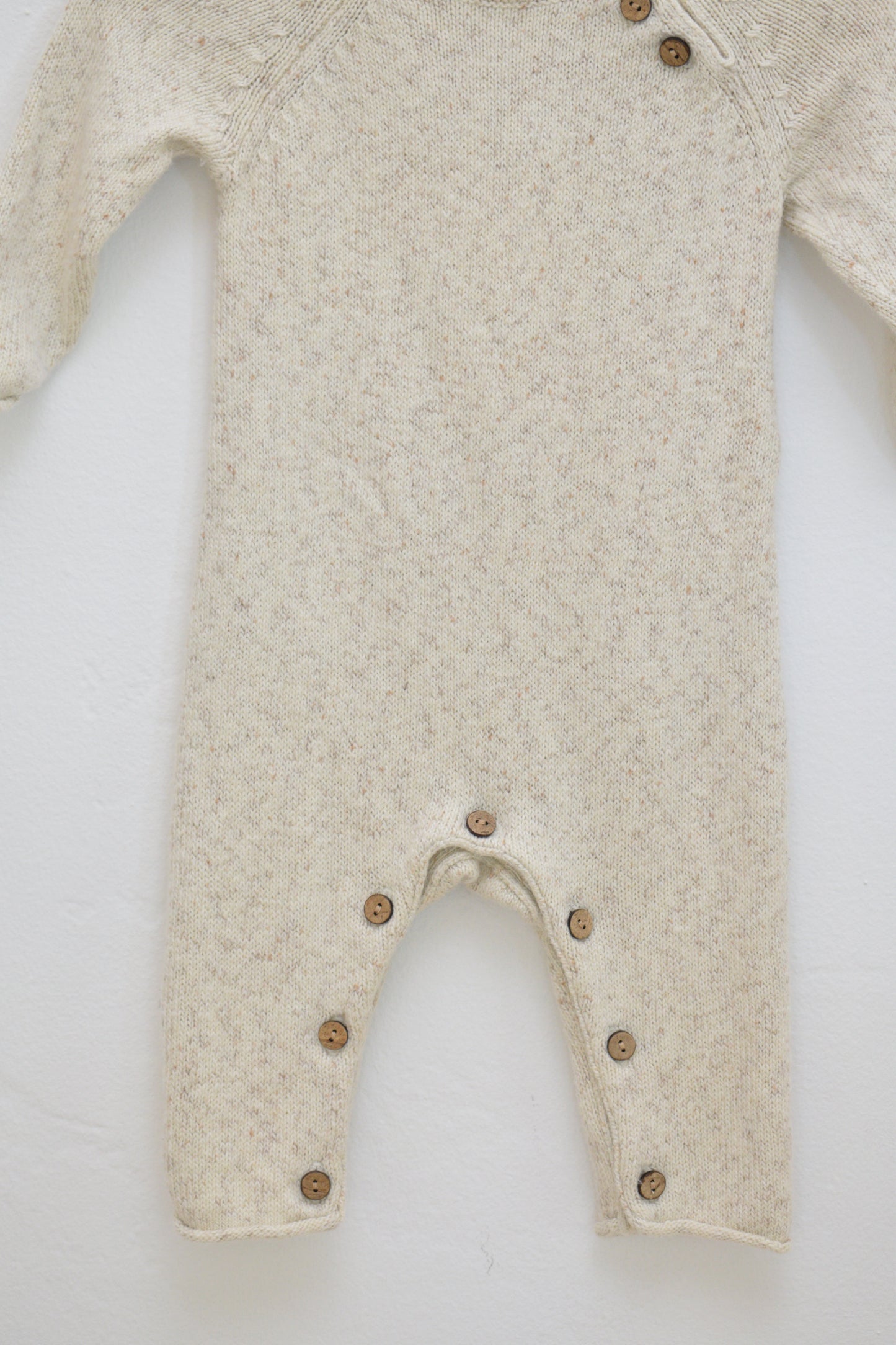 Quincy Mae Knit Oatmeal Romper / 0-3 months