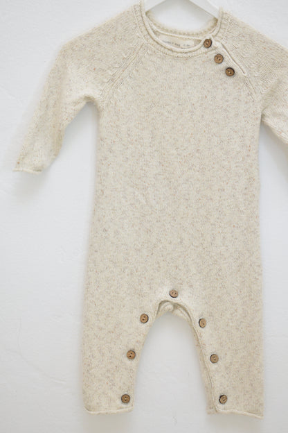Quincy Mae Knit Oatmeal Romper / 0-3 months