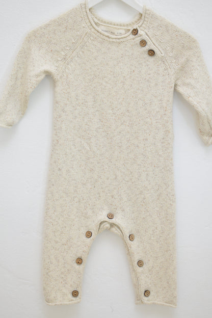 Quincy Mae Knit Oatmeal Romper / 0-3 months