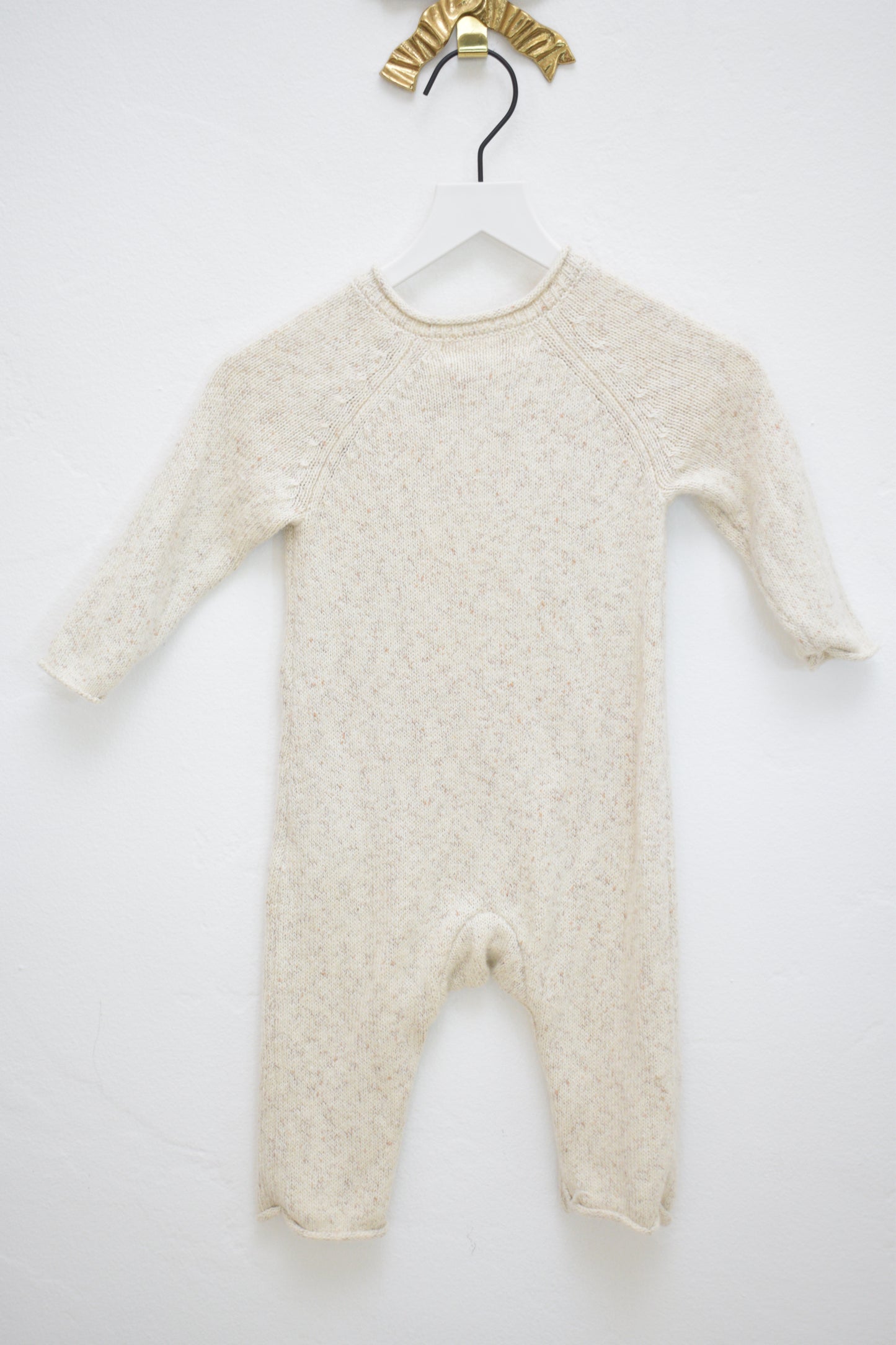 Quincy Mae Knit Oatmeal Romper / 0-3 months