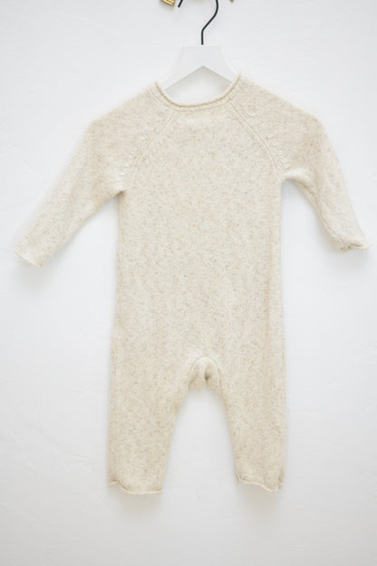 Quincy Mae Knit Oatmeal Romper / 0-3 months