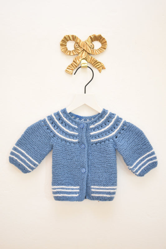 Vintage Knit Blue Sweater / 0-3