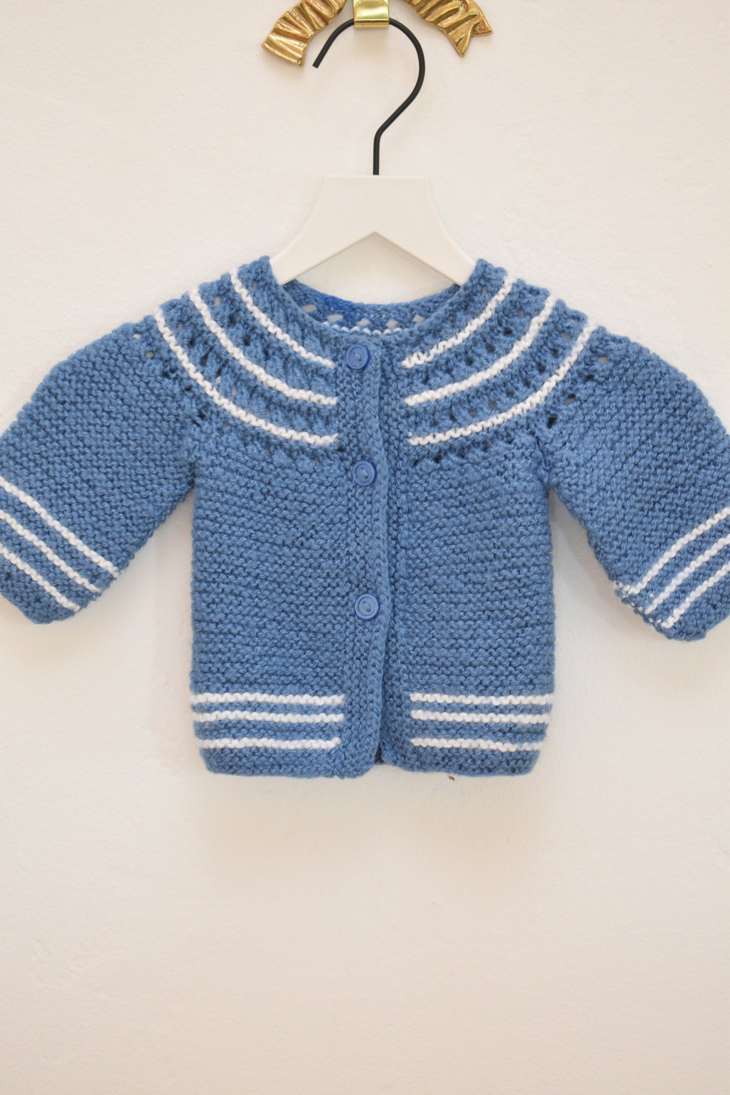 Vintage Knit Blue Sweater / 0-3