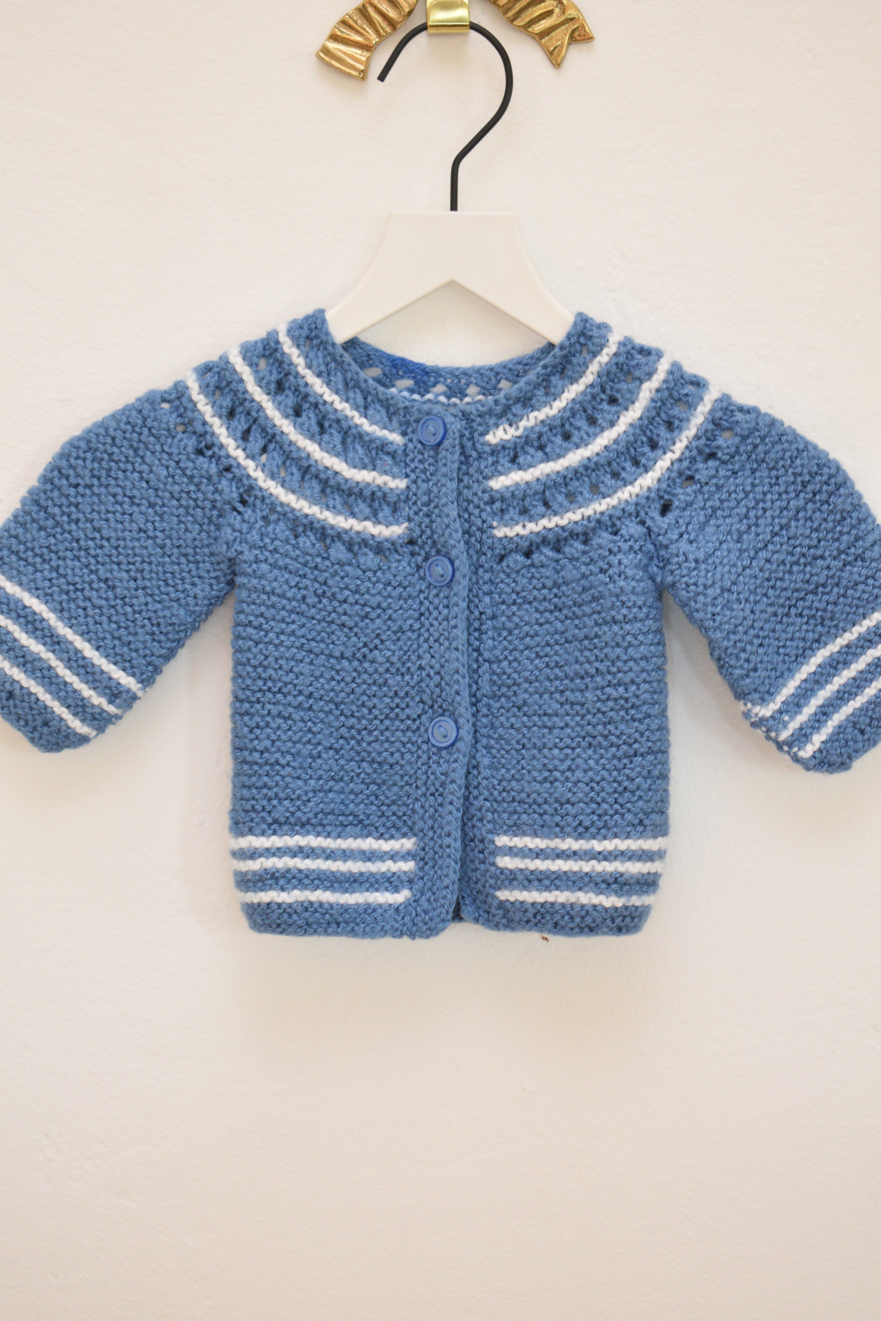 Vintage Knit Blue Sweater / 0-3
