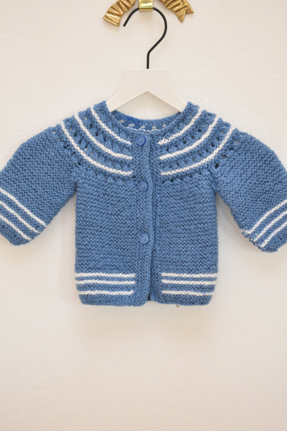 Vintage Knit Blue Sweater / 0-3