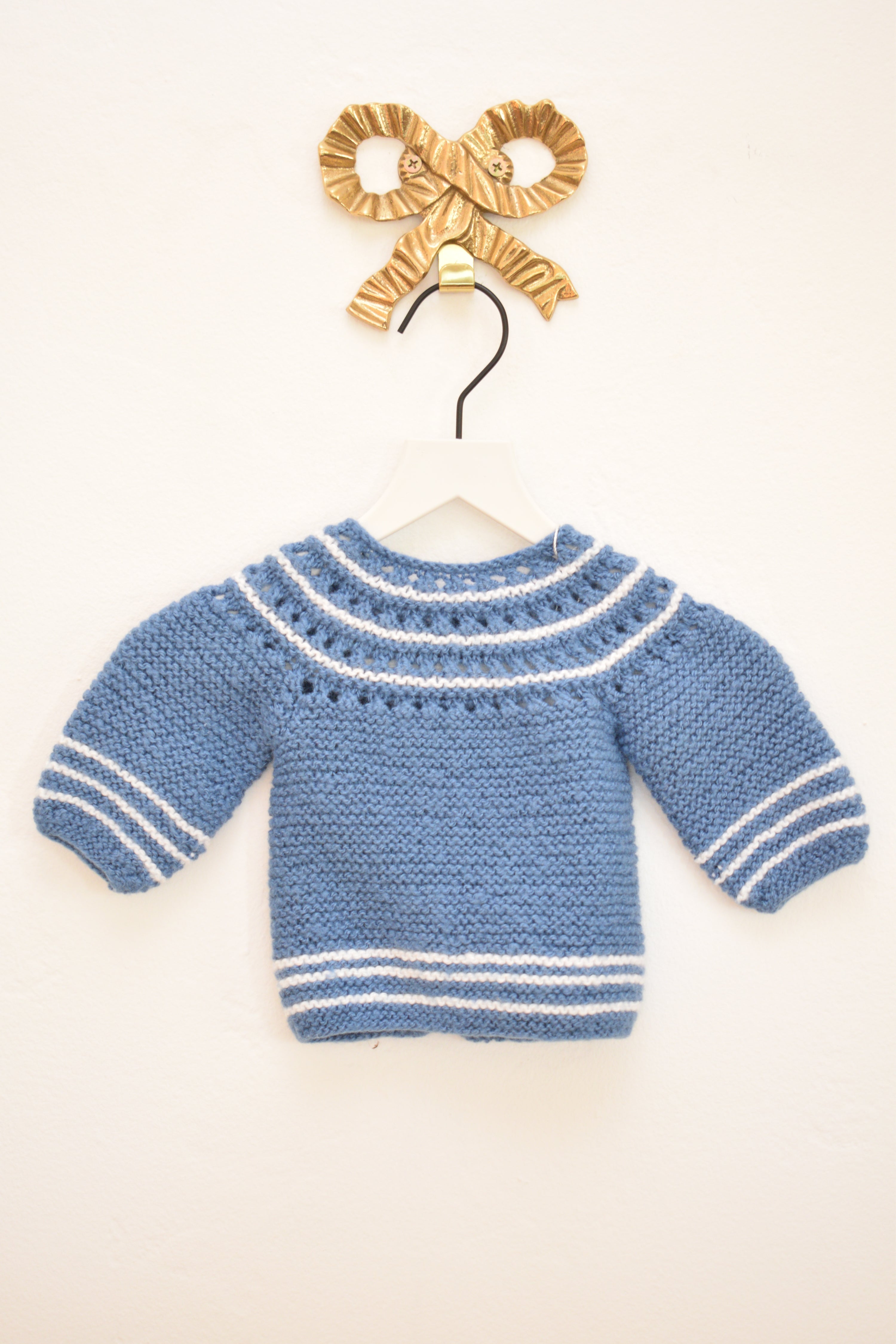 Vintage Knit Blue Sweater / 0-3