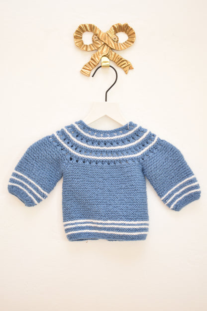 Vintage Knit Blue Sweater / 0-3
