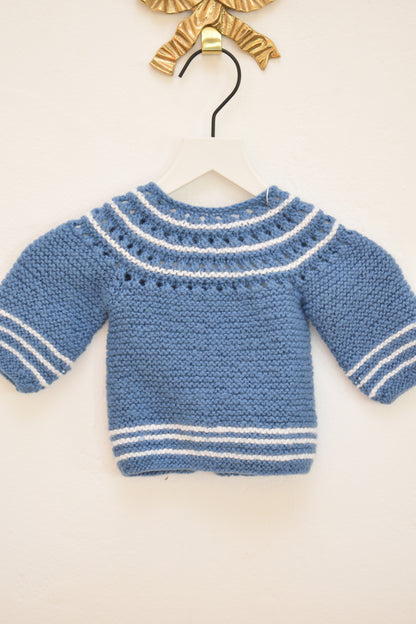 Vintage Knit Blue Sweater / 0-3