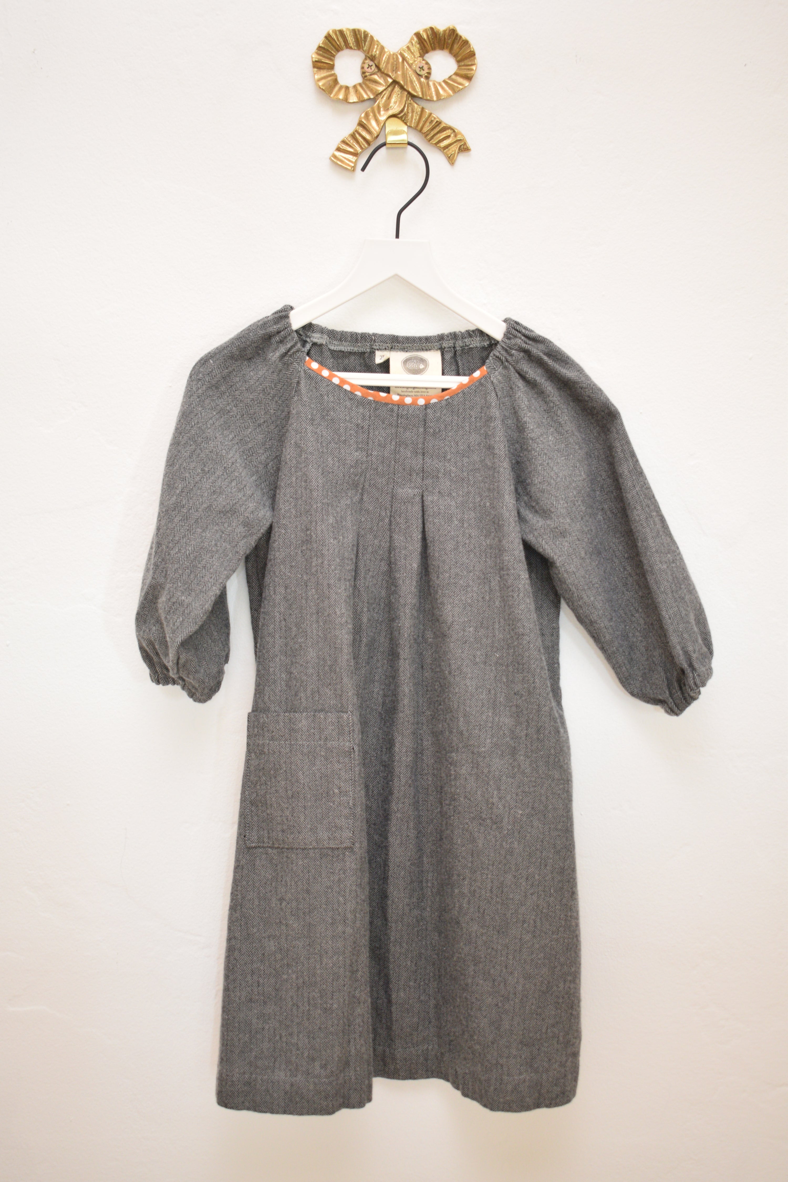 Hedgehog Belly Designs Herringbone Smock Dress / 2T