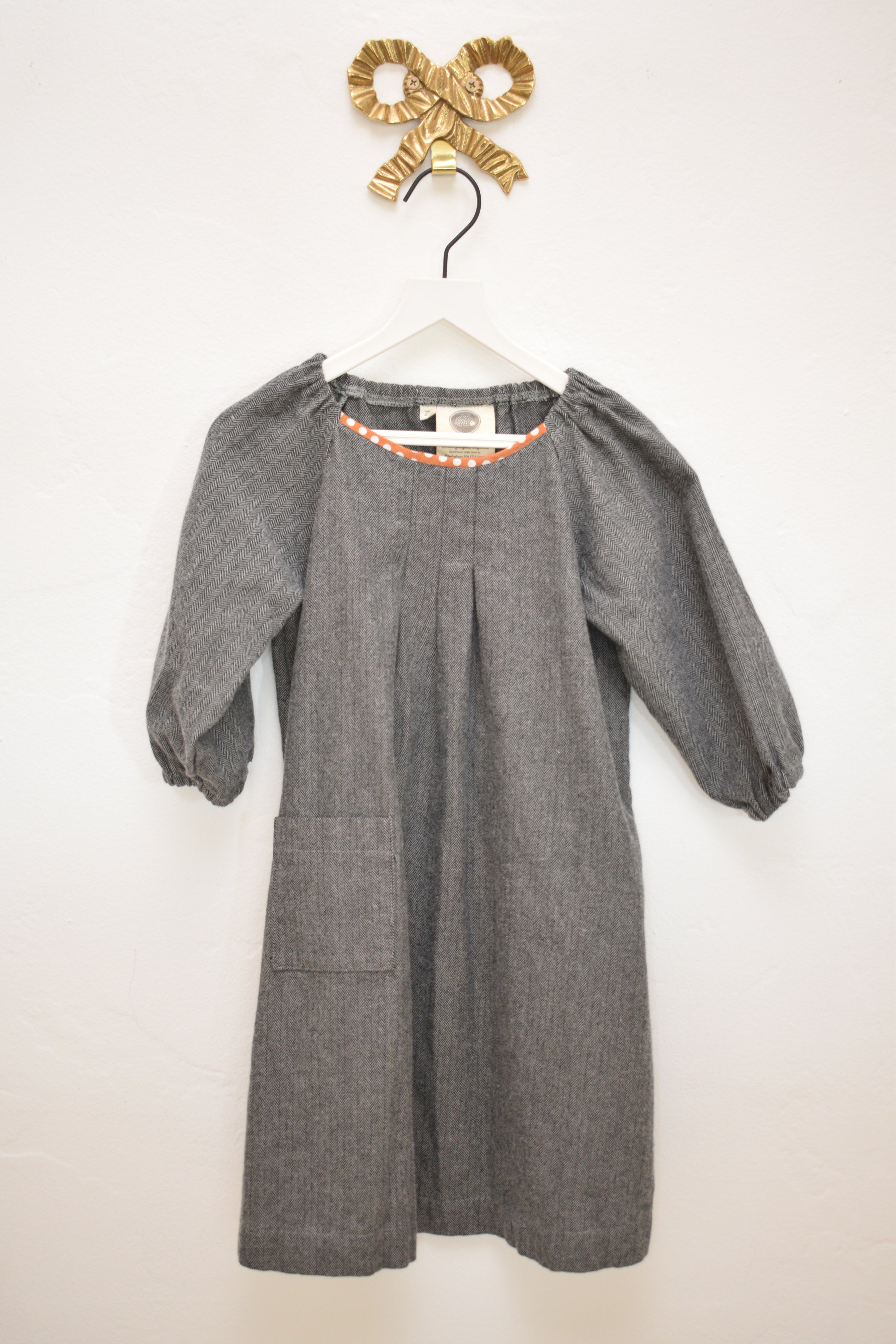 Hedgehog Belly Designs Herringbone Smock Dress / 2T