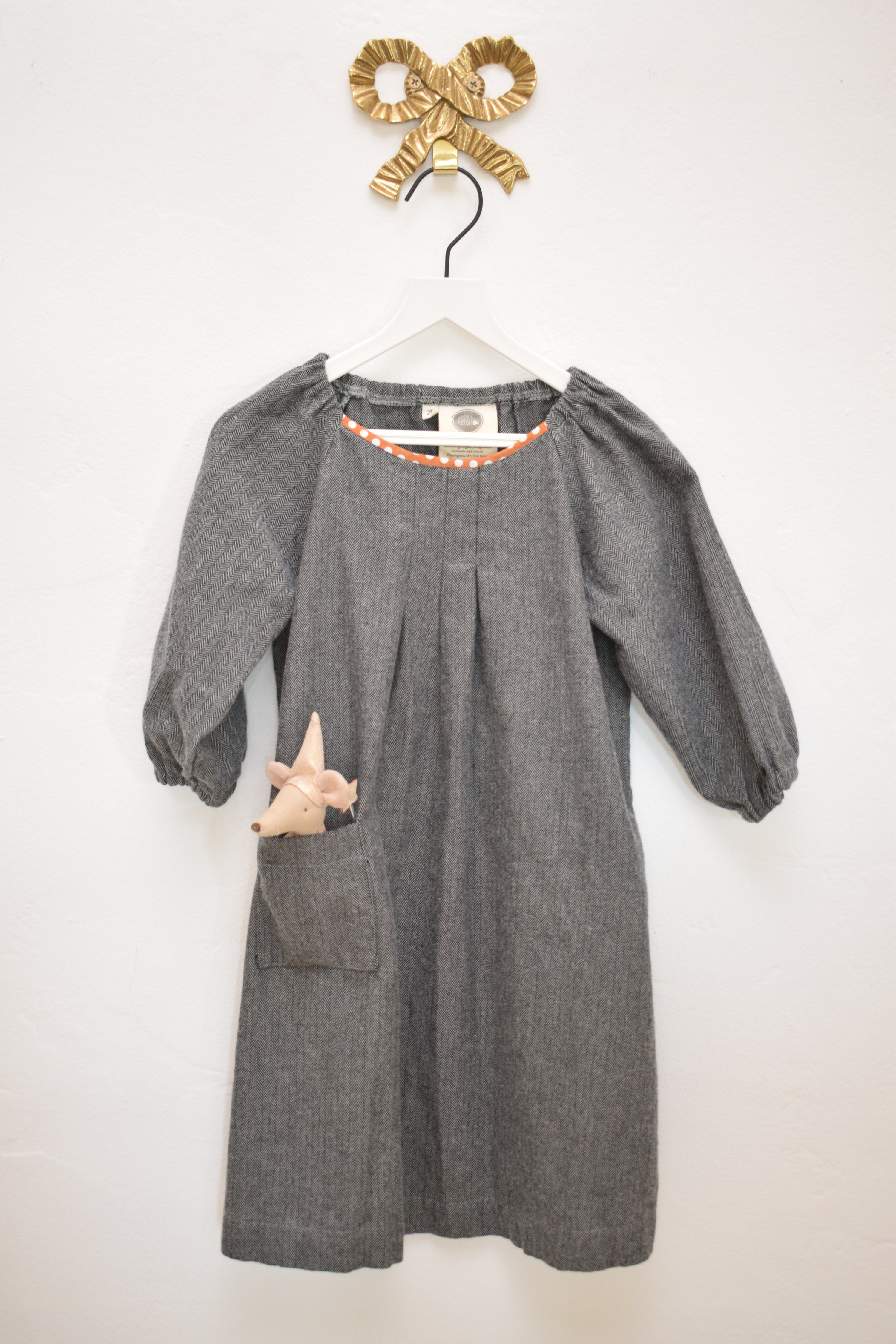 Hedgehog Belly Designs Herringbone Smock Dress / 2T