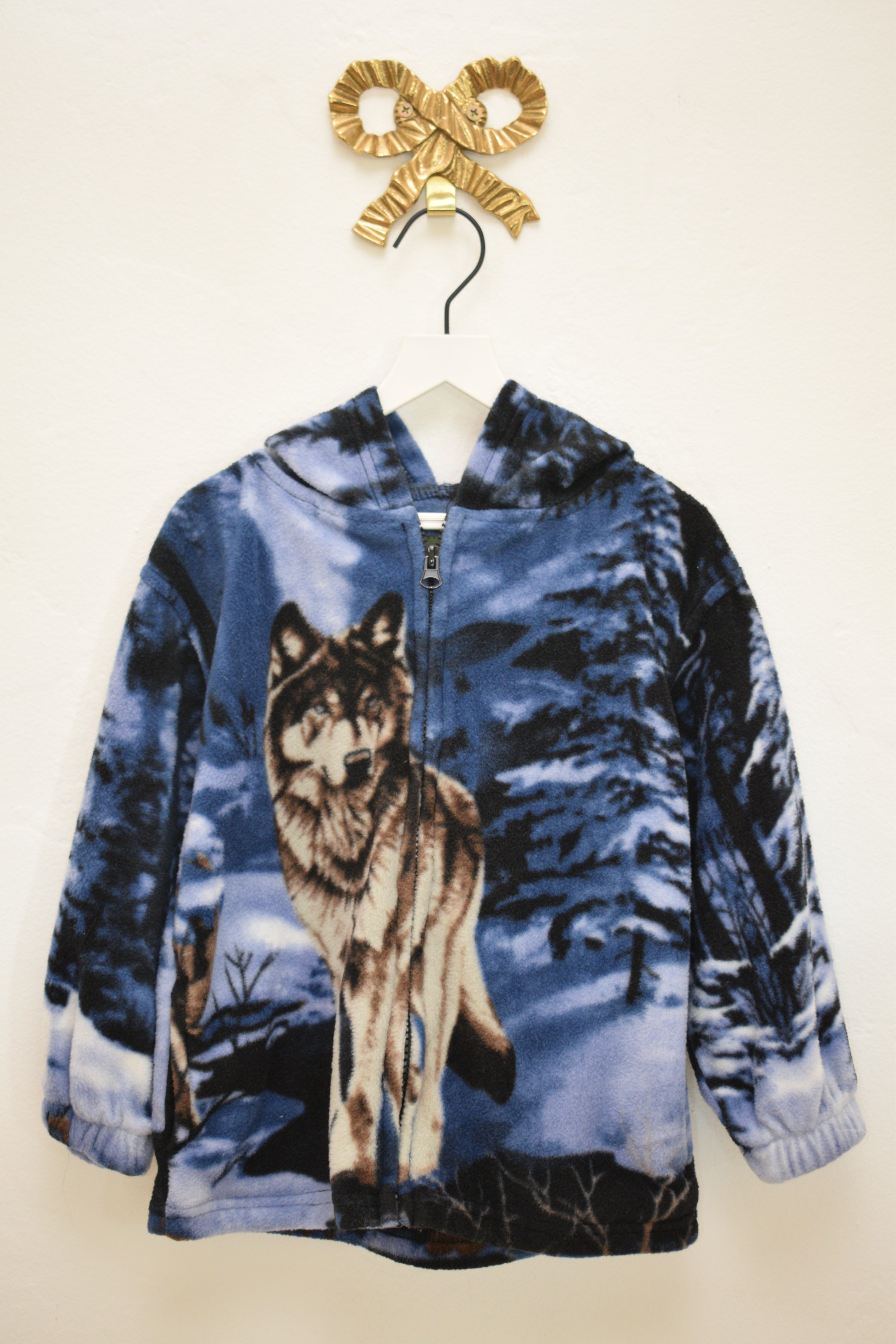 vintage Wolf Fleece Jacket / 5T