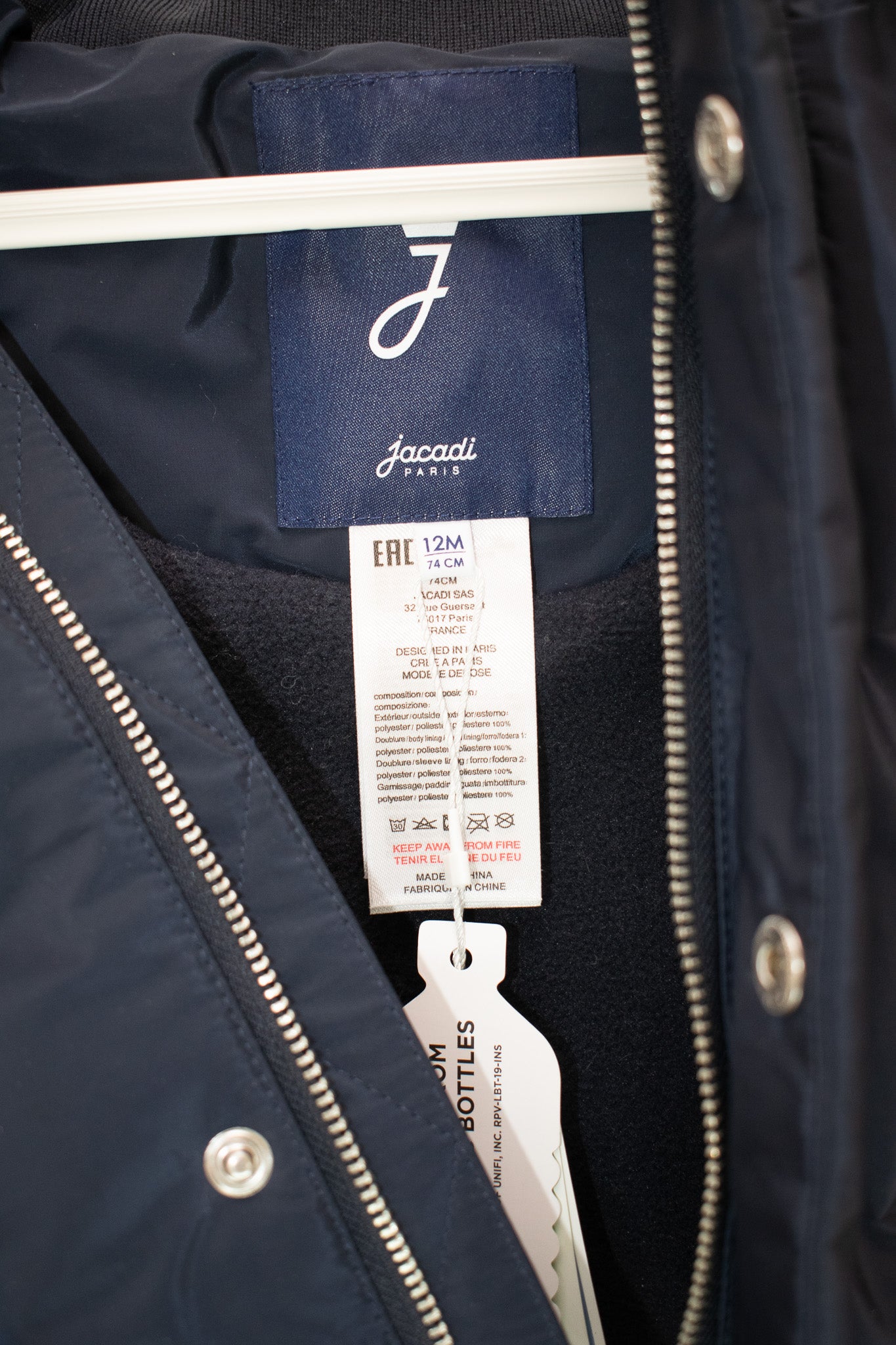 NWTs Jacadi Navy Puffer / 12 months