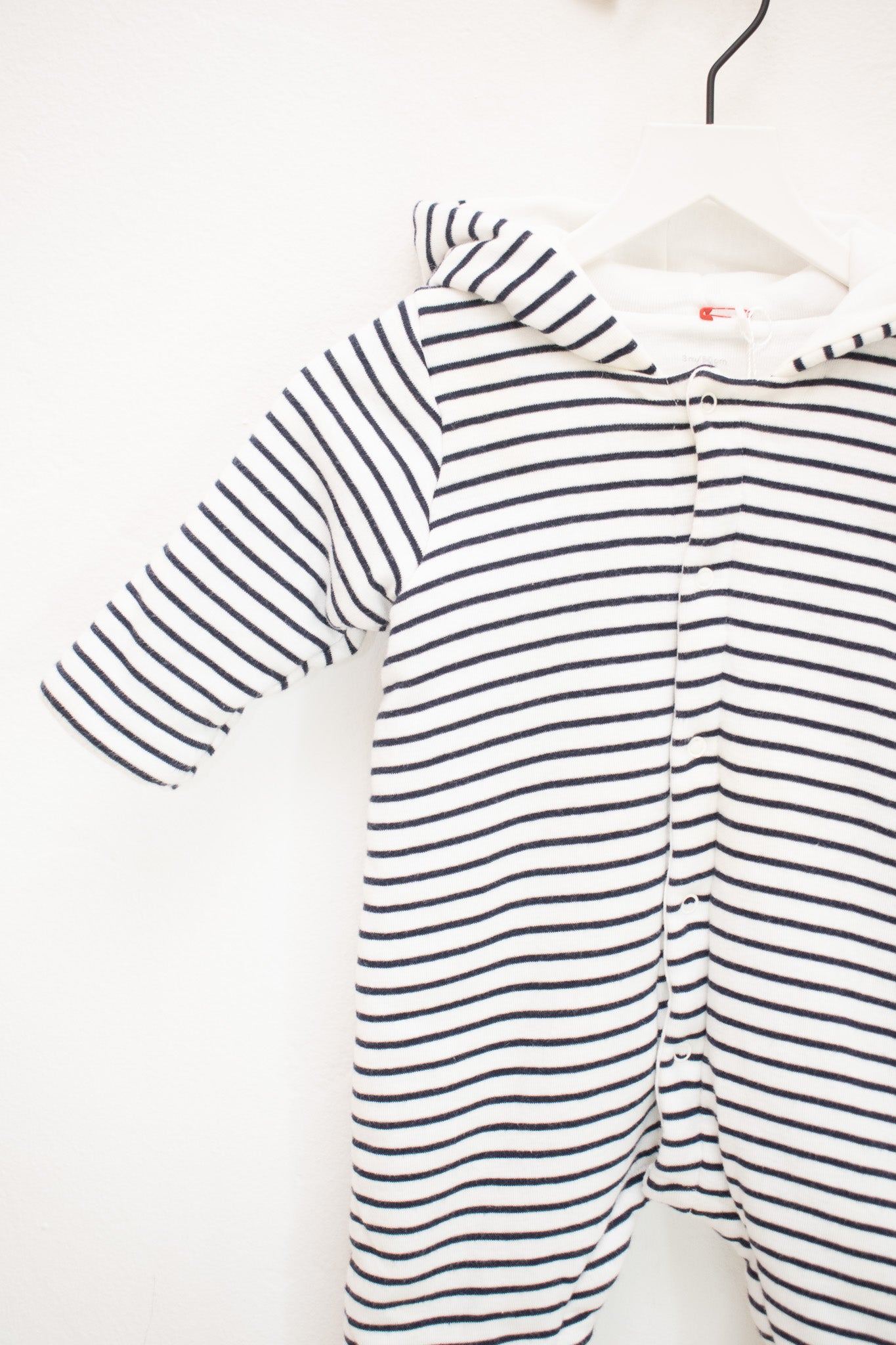 Petit Bateau Navy and White Striped Bunting / 3 months