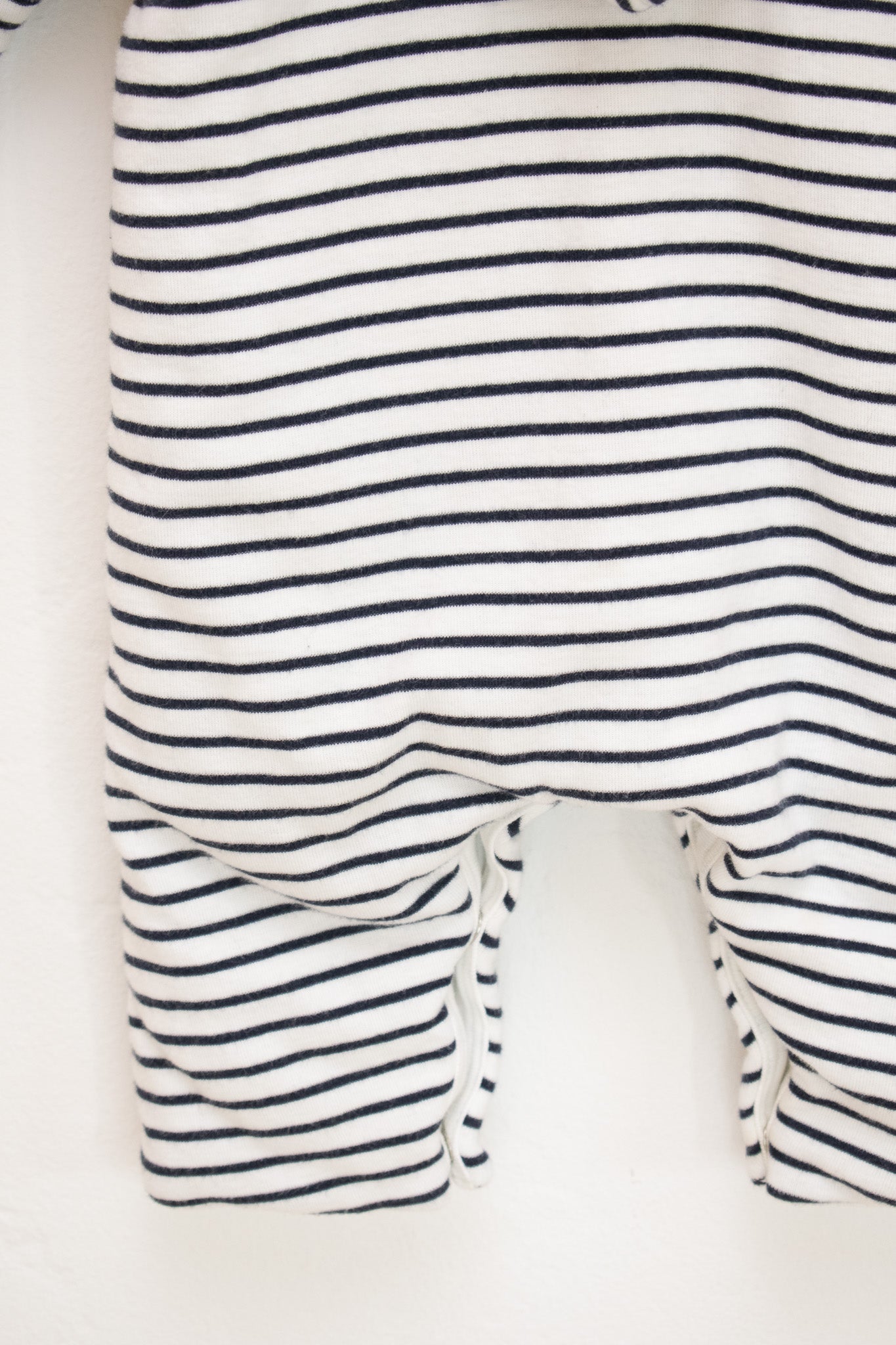 Petit Bateau Navy and White Striped Bunting / 3 months