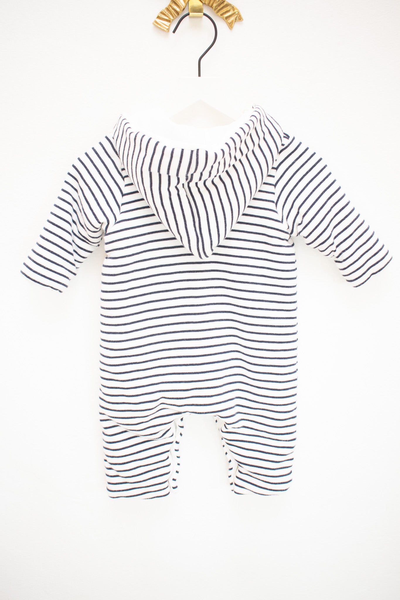 Petit Bateau Navy and White Striped Bunting / 3 months