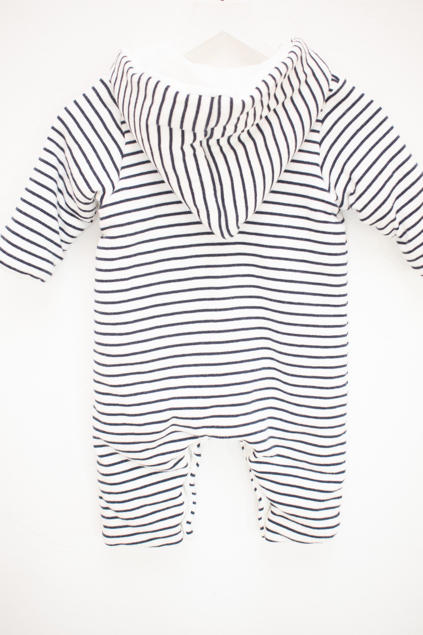 Petit Bateau Navy and White Striped Bunting / 3 months