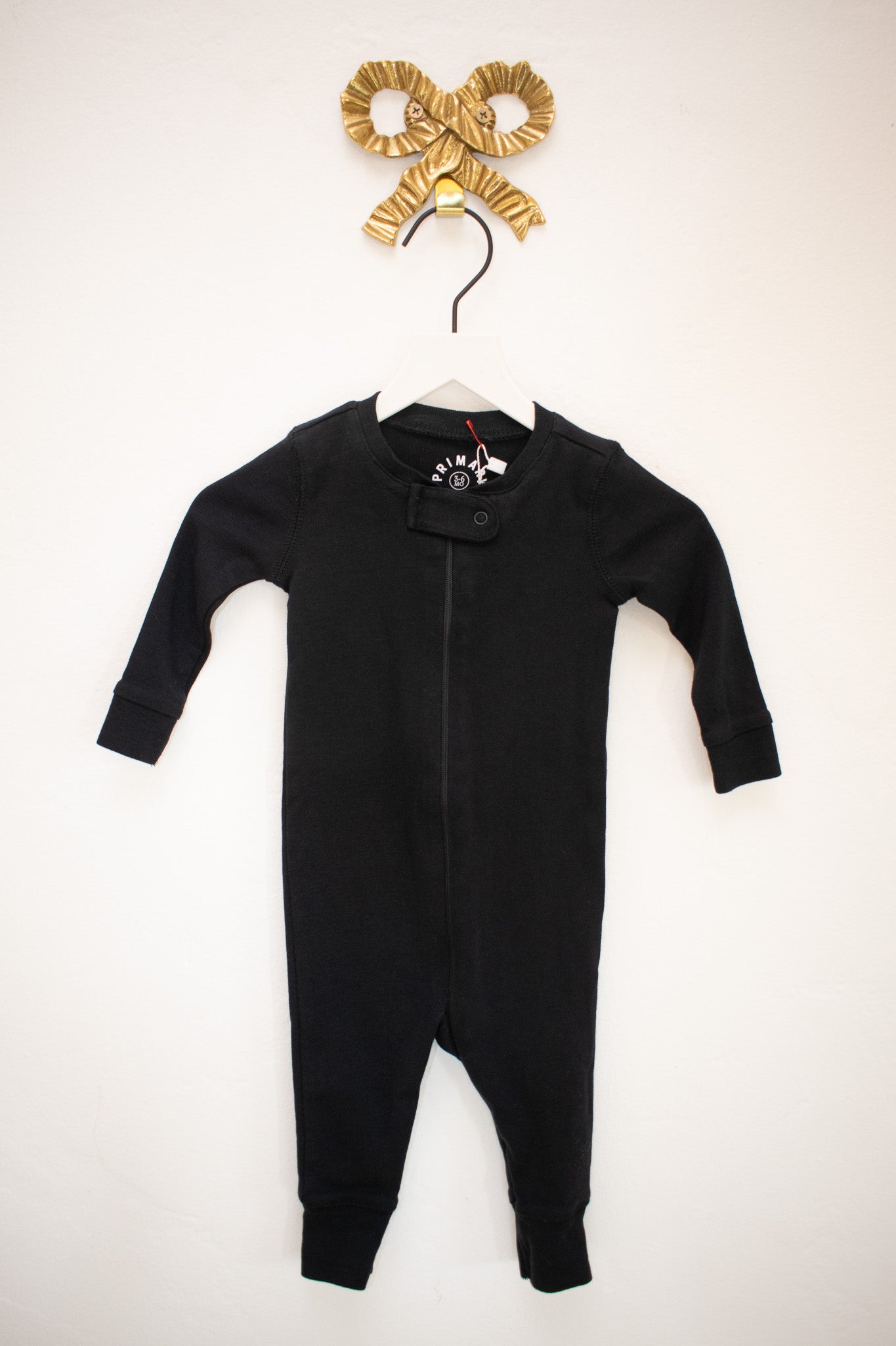 Primary Clothing Black Footie / 3-6 months