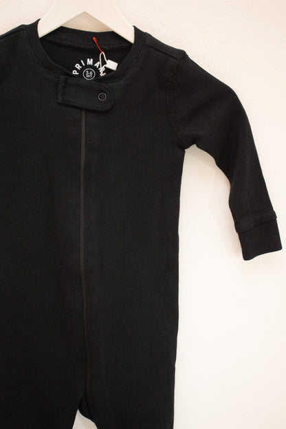 Primary Clothing Black Footie / 3-6 months