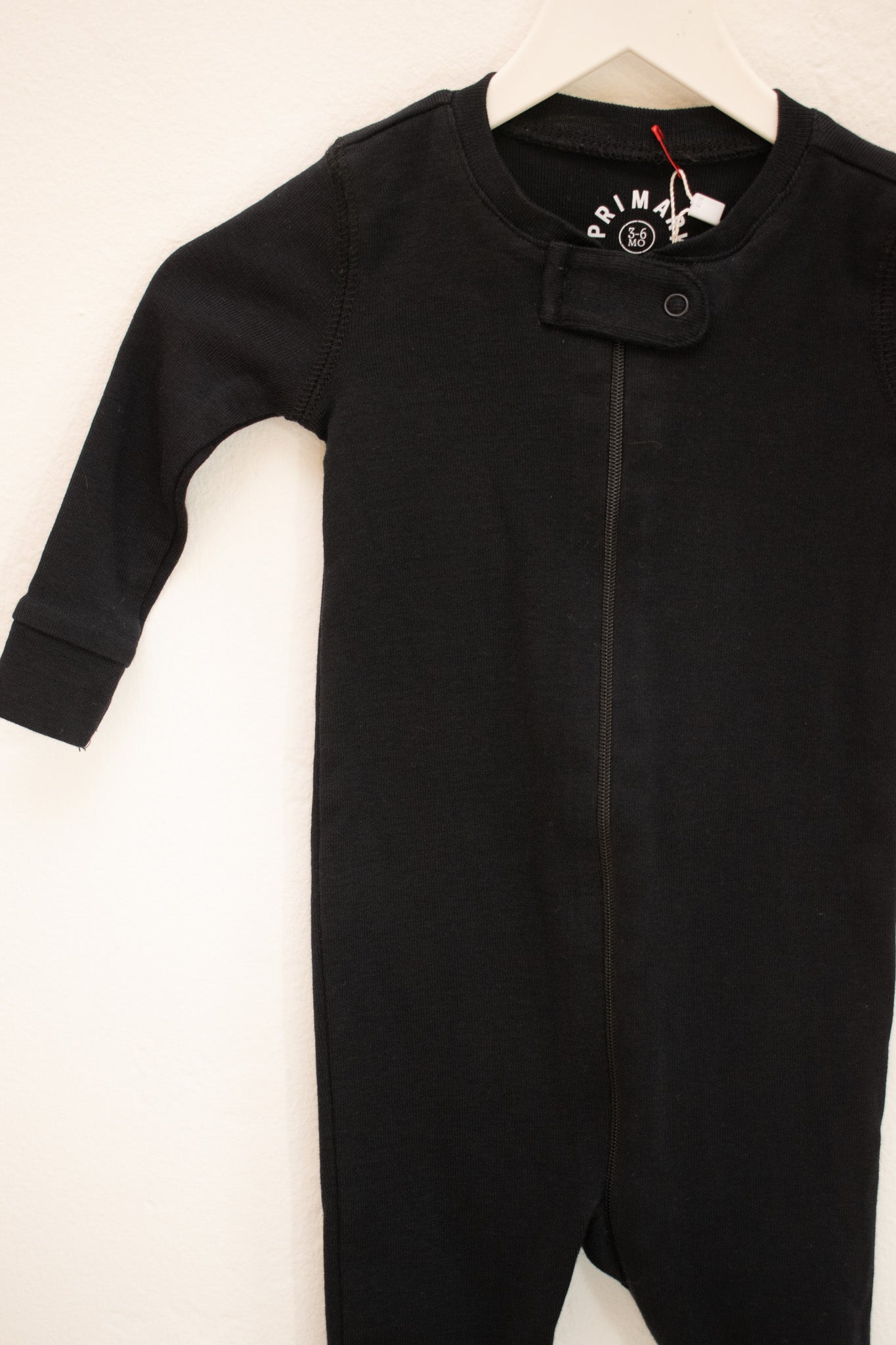 Primary Clothing Black Footie / 3-6 months