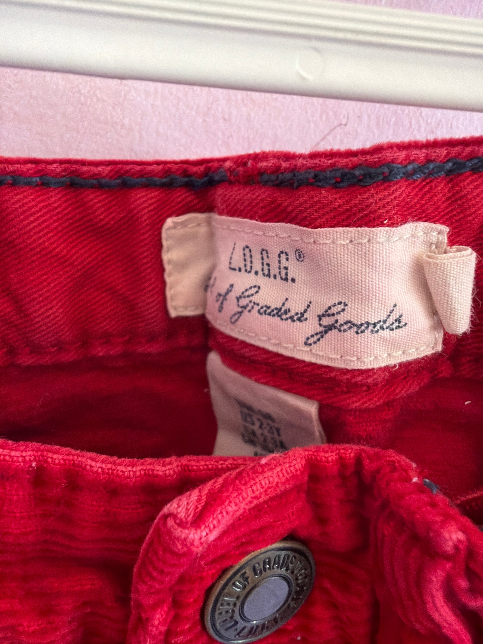 LOGG Cherry Red Corduroy Pants / 2-3