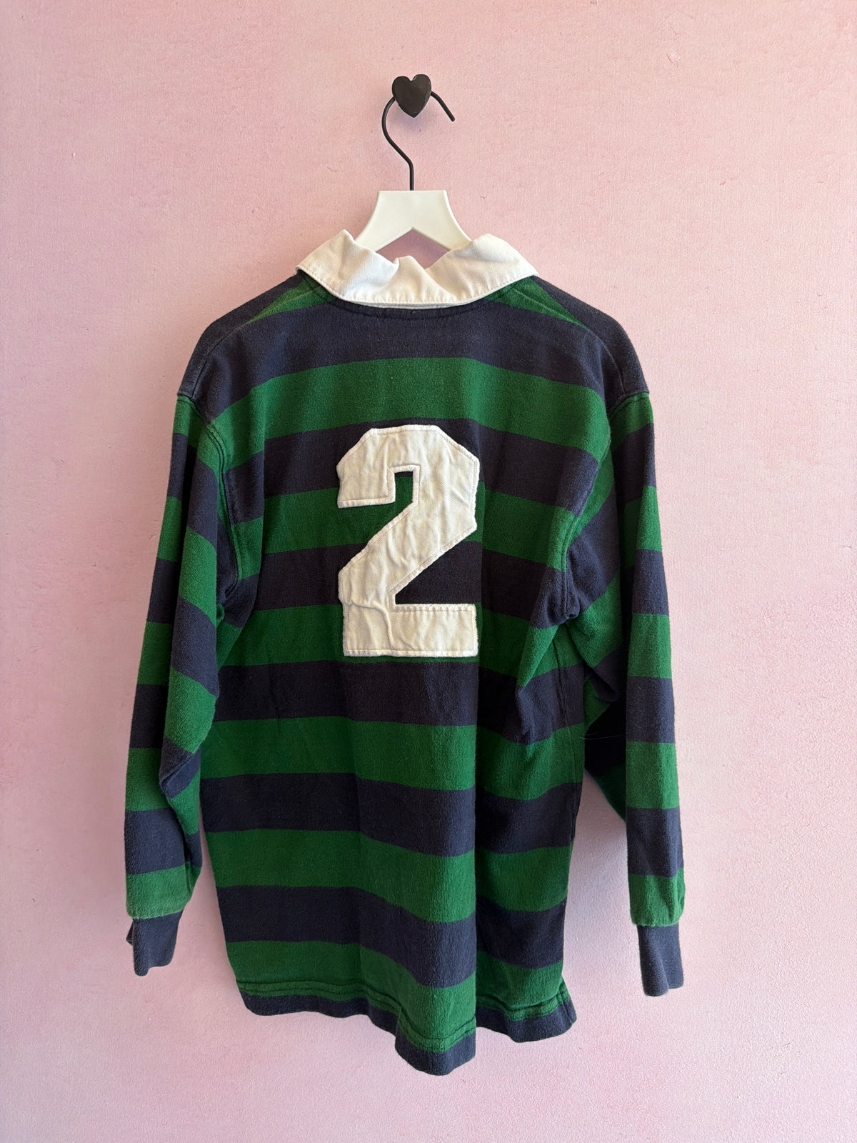 OshKosh B'gosh Navy and Green Stripe with Number 2 Polo Shirt / 7