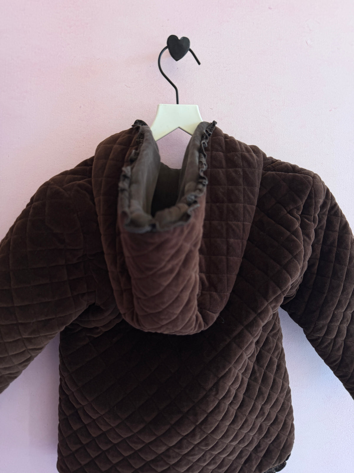 Baby CZ Brown Quilted Silk Lined Coat / 2T