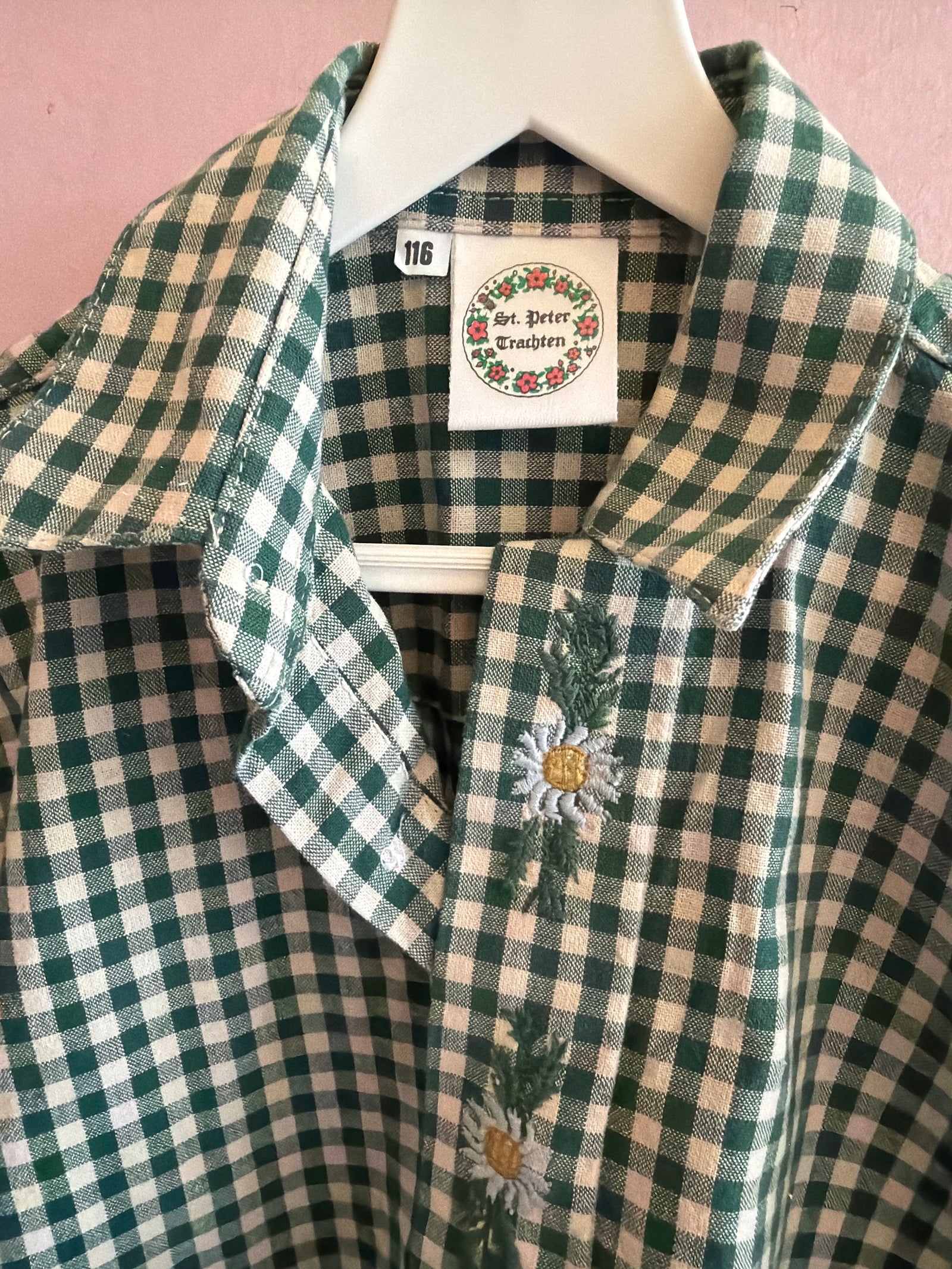 vintage st. peter trachten Green Check Floral Shirt / 6