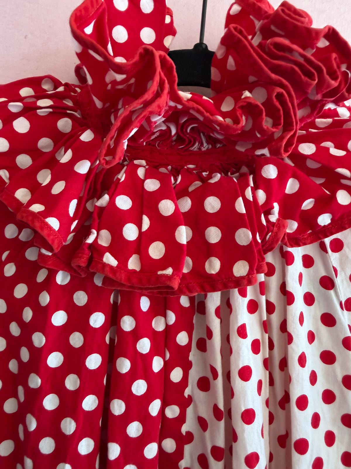 Vintage handmade Red + white dot / rental only