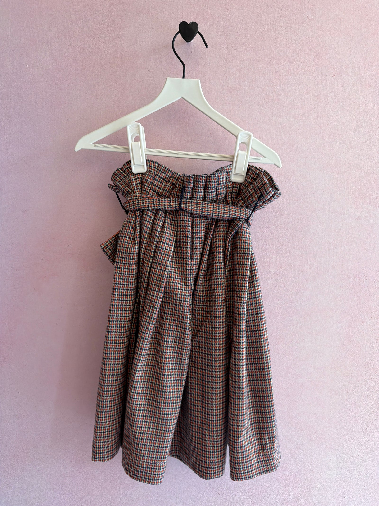 Zara Orange Navy Plaid Skirt / 11-12