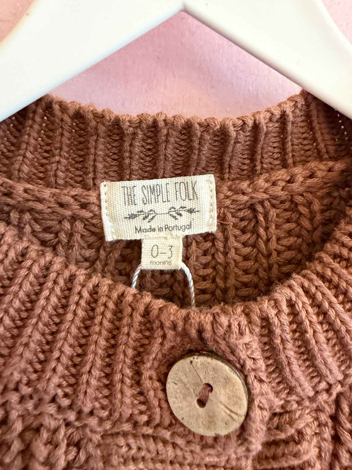 The Simple Folk Brown Chunky Knit Cardigan / 0-3 months