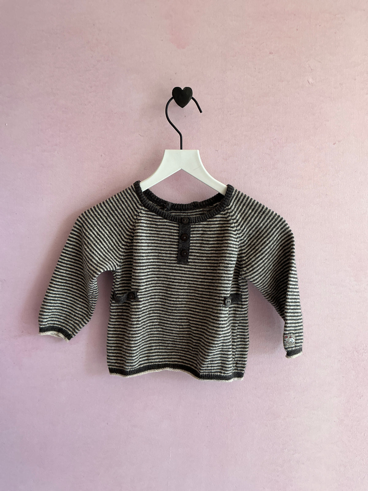 Sergent Major Black and white Sweater / 6-9 months