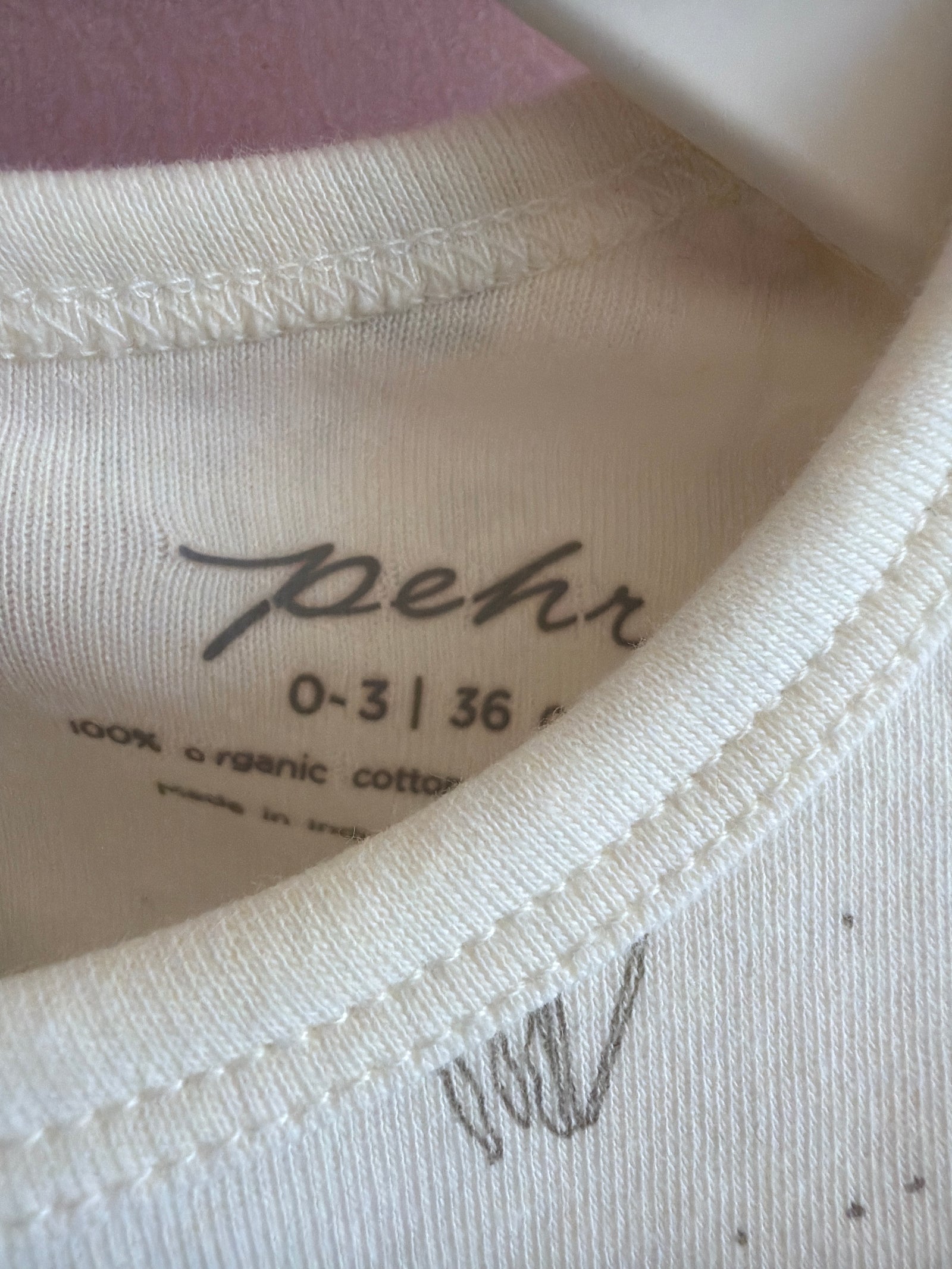 Pehr Baby animals in the forest, ruffle sleeve One-Piece / 0-3 months