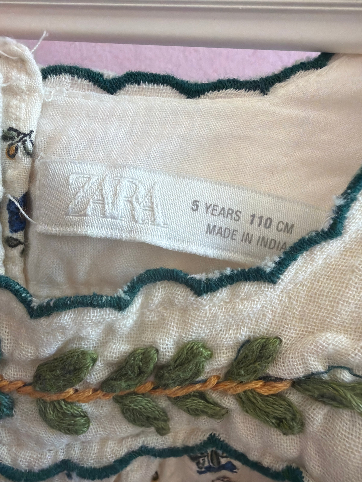 Zara Navy with all-over embroidered floral Romper / 5 years