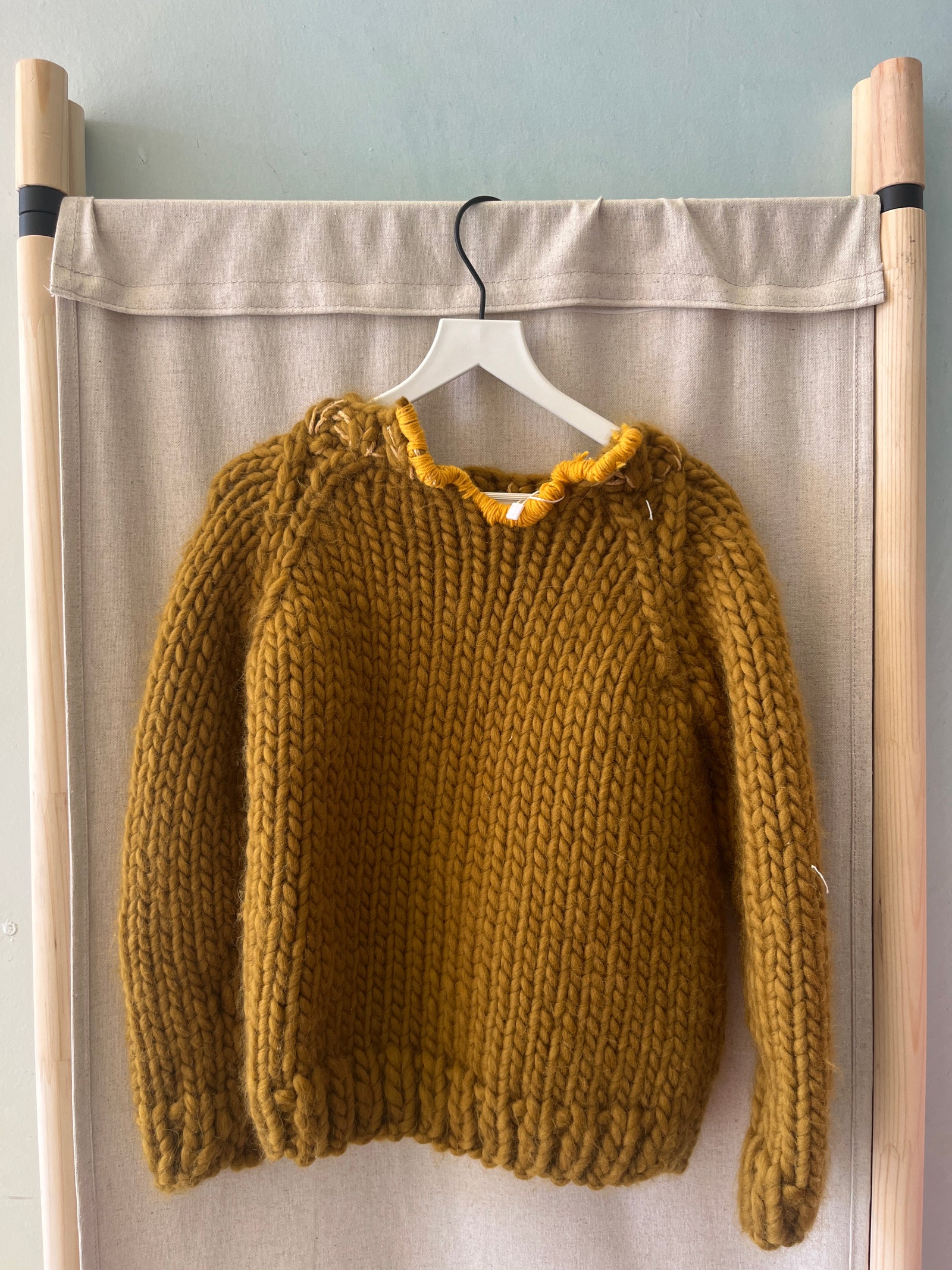 vintage Mustard Chunky Knit Sweater / 3-5 Years