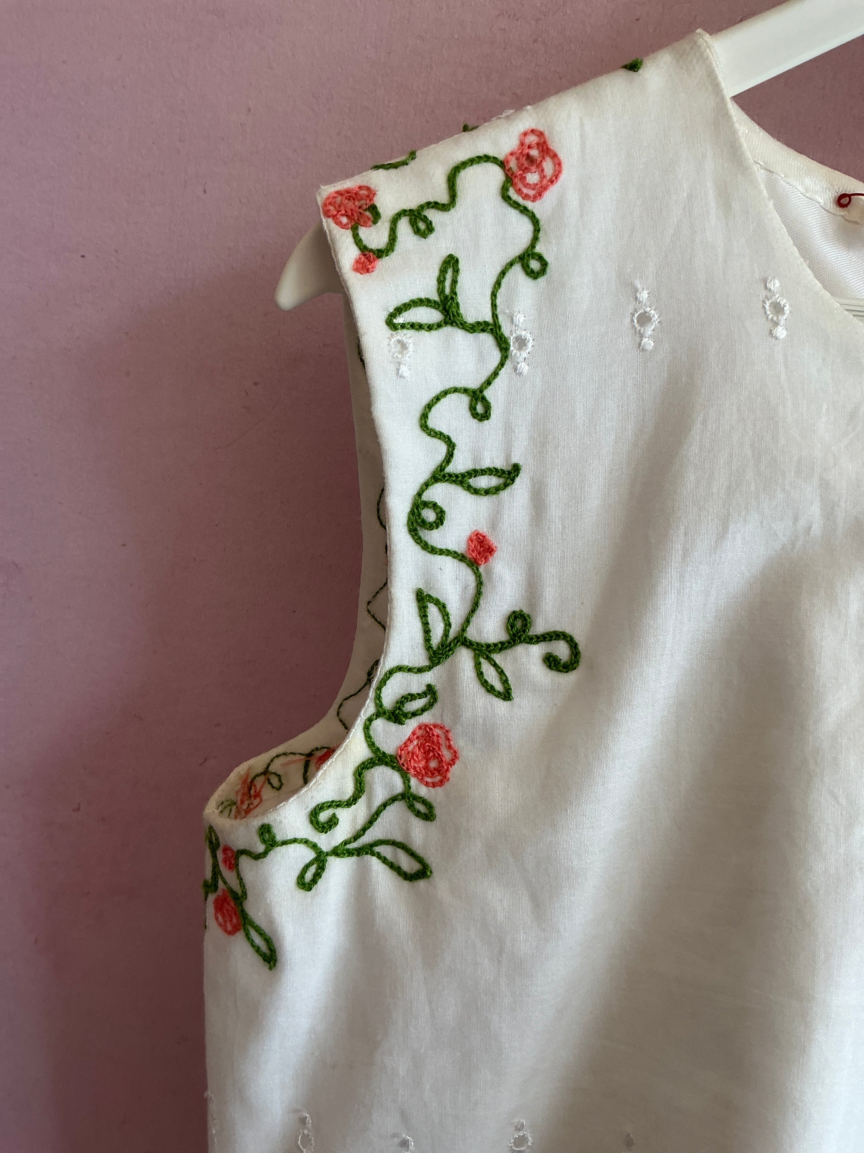 vintage Chain Stitch Rosette Dress / 8