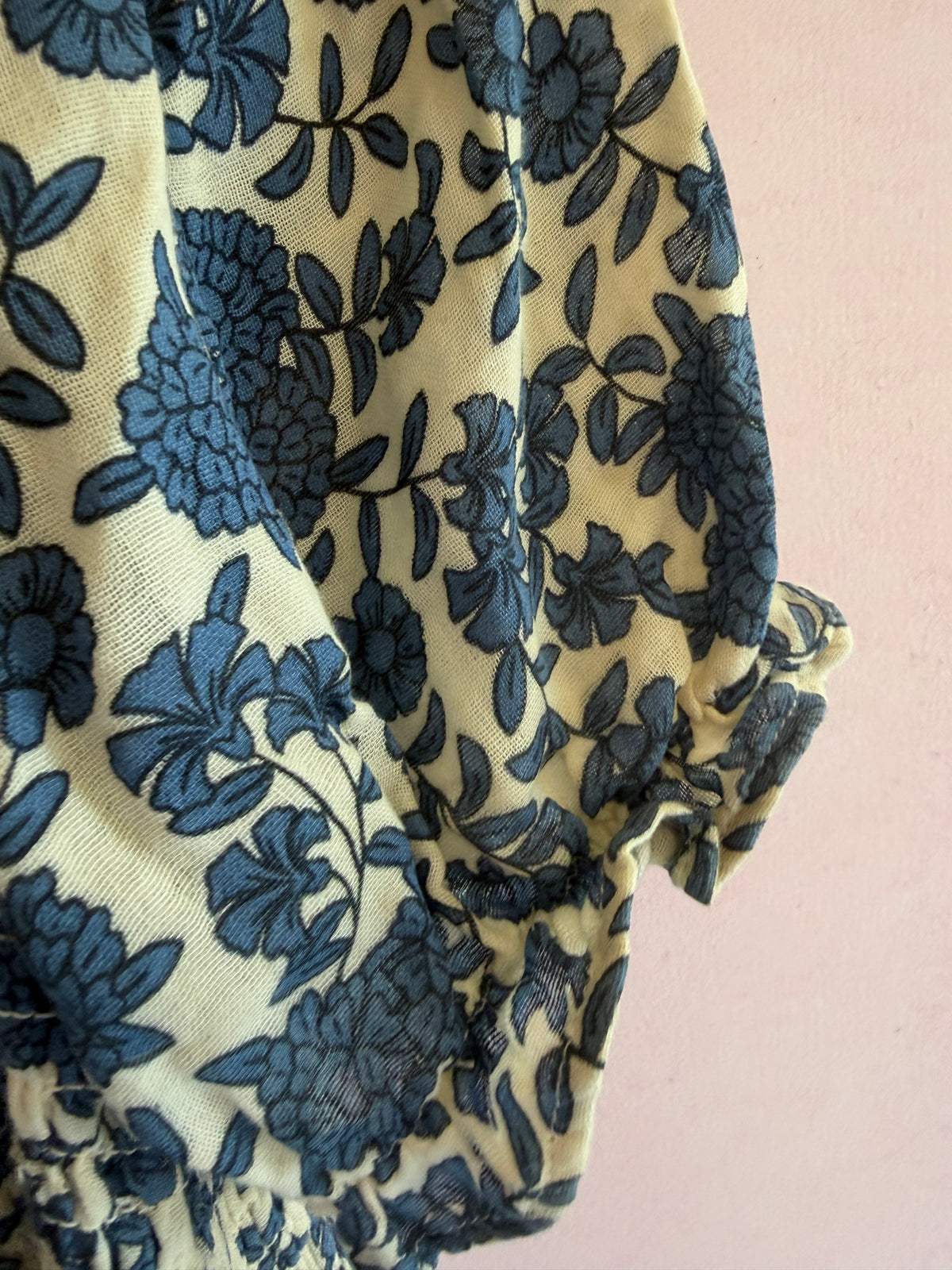Monoprix Blue Floral Smocked Sundress / 10