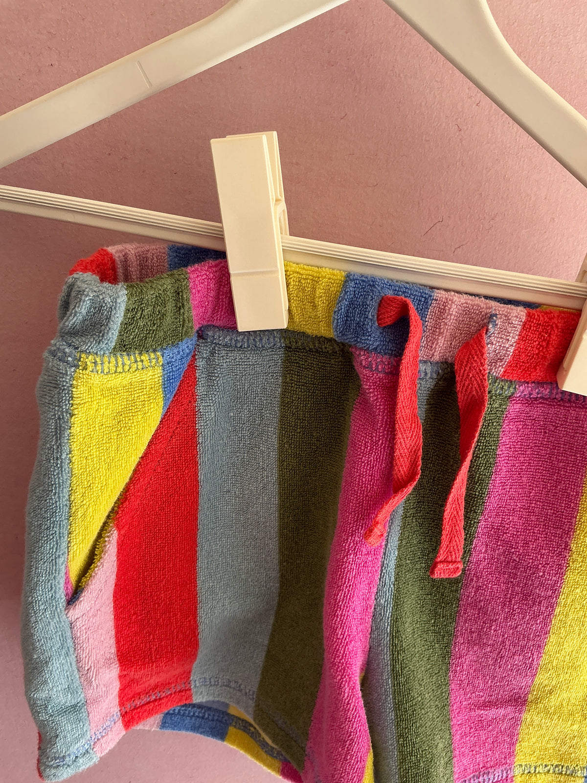 mini boden Rainbow Stripe Terry Shorts / 4