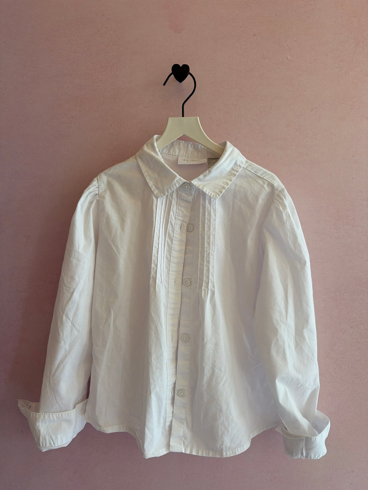 The Children's Place White Button Down Puff Sleeve Blouse / 6-7 Years